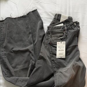 Zara Gray Flare & Wide Leg Jeans